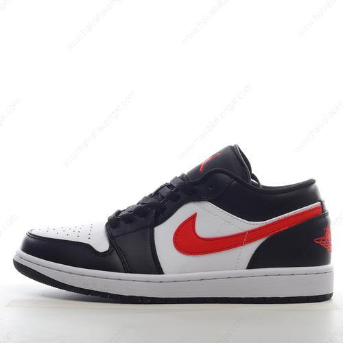 Nike Air Jordan 1 Low Herren/Damen Kengät ‘Musta Punainen Valkoinen’ 554724-075