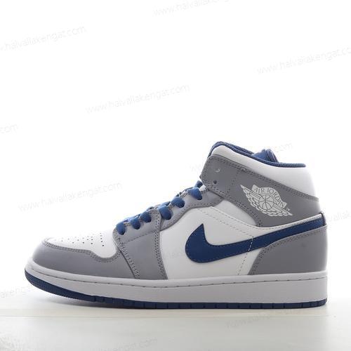 Nike Air Jordan 1 Mid Herren/Damen Kengät ‘Harmaa Valkoinen Sininen’ DQ8423-014