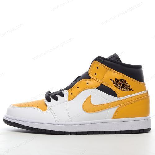 Nike Air Jordan 1 Mid Herren/Damen Kengät ‘Kulta Musta Valkoinen’ 554724-170
