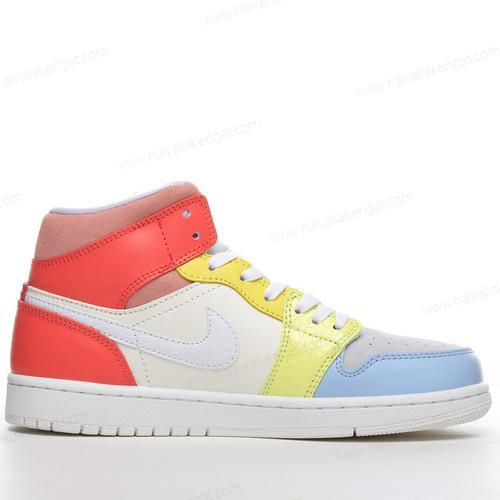 Nike Air Jordan 1 Mid Herren/Damen Kengät ‘Valkoinen Keltainen Punainen Sininen’ DJ6908-100