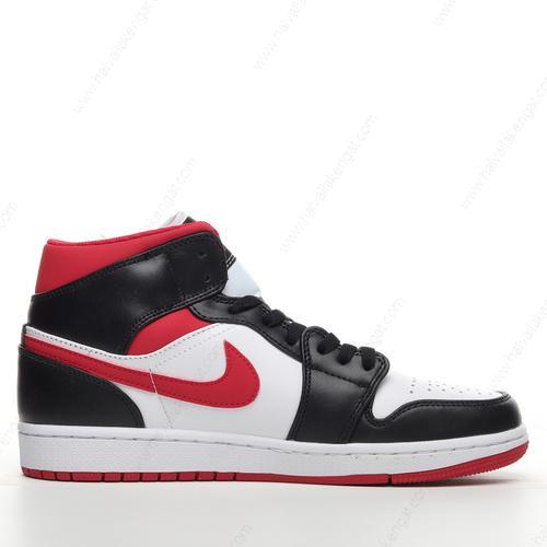 Nike Air Jordan 1 Mid Herren/Damen Kengät ‘Valkoinen Musta’ 554724-122