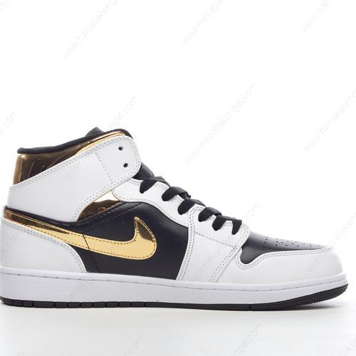 Nike Air Jordan 1 Mid Herren/Damen Kengät ‘Valkoinen Musta’ 554725-190