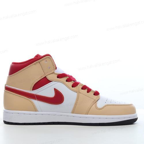 Nike Air Jordan 1 Mid Herren/Damen Kengät ‘Valkoinen Punainen’ 554724-201