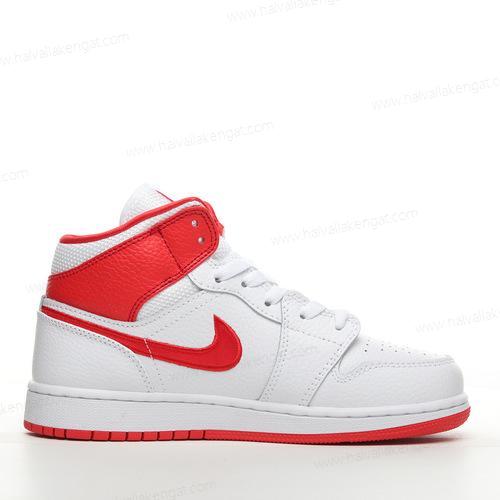 Nike Air Jordan 1 Mid Herren/Damen Kengät ‘Valkoinen Punainen’ DR6497-116