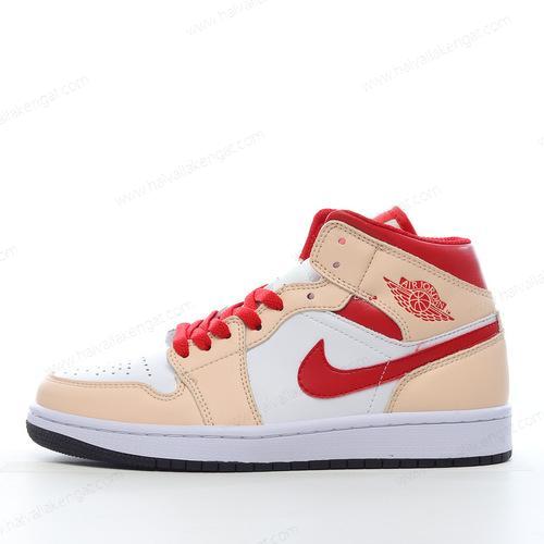 Nike Air Jordan 1 Mid Herren/Damen Kengät ‘Valkoinen Punainen Ruskea’ 554725-201