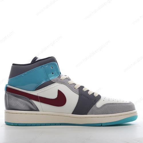 Nike Air Jordan 1 Mid SE Herren/Damen Kengät ‘Harmaa Sininen Punainen’ FB1870-161