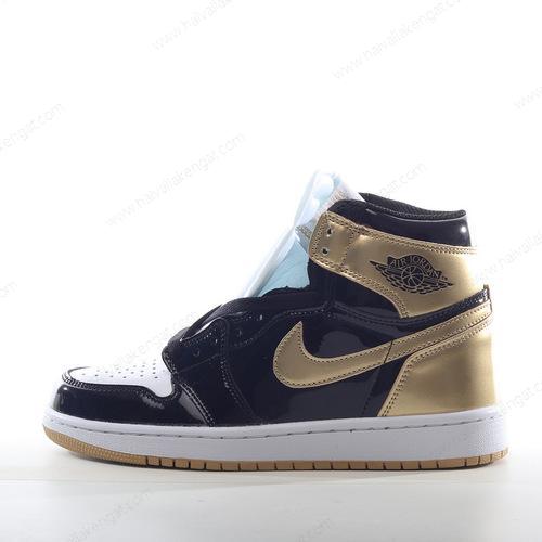 Nike Air Jordan 1 Retro High Herren/Damen Kengät ‘Kulta Musta’ 861428-001