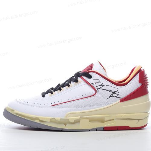 Nike Air Jordan 2 Retro Low SP x Off-White Herren/Damen Kengät ‘Valkoinen Punainen Harmaa’ DJ4375-106