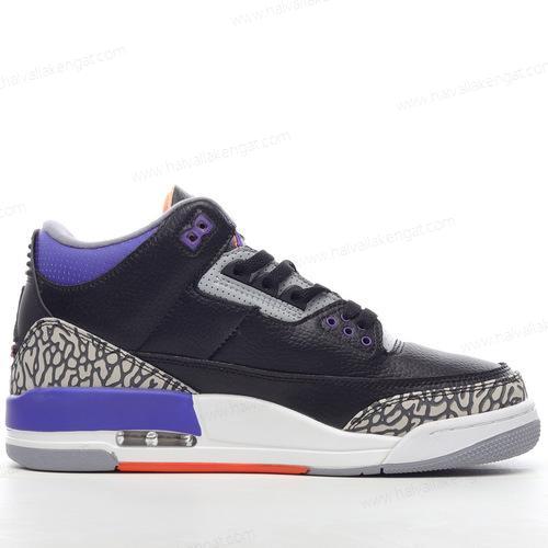 Nike Air Jordan 3 Retro Herren/Damen Kengät ‘Musta Harmaa Valkoinen Violetti’ CT8532-050