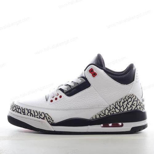 Nike Air Jordan 3 Retro Herren/Damen Kengät ‘Valkoinen Musta Harmaa’ 398614-123
