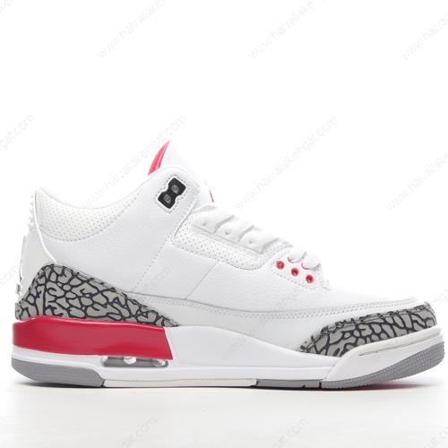 Nike Air Jordan 3 Retro Herren/Damen Kengät ‘Valkoinen Punainen Harmaa Musta’ 136064-116