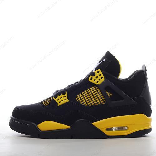 Nike Air Jordan 4 Retro Herren/Damen Kengät ‘Musta Keltainen’ DH6927-017