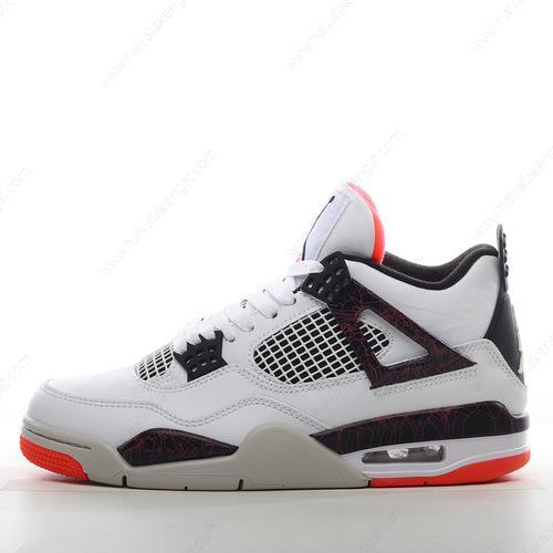Nike Air Jordan 4 Retro Herren/Damen Kengät ‘Valkoinen Musta Punainen Oranssi’ 308497-116