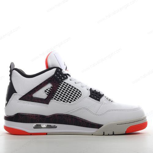 Nike Air Jordan 4 Retro Herren/Damen Kengät ‘Valkoinen Musta Punainen Oranssi’ 308497-116