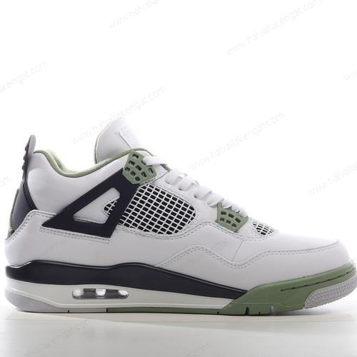 Nike Air Jordan 4 Retro Herren/Damen Kengät ‘Valkoinen Musta Vihreä’ AQ9129-103