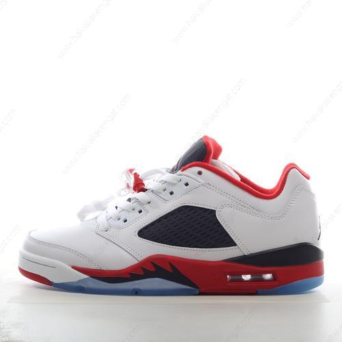 Nike Air Jordan 5 Retro Herren/Damen Kengät ‘Valkoinen Musta Punainen’ 819171-101