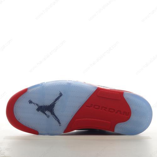 Nike Air Jordan 5 Retro Herren/Damen Kengät ‘Valkoinen Musta Punainen’ 819171-101