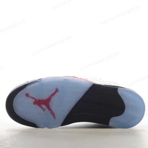 Nike Air Jordan 5 Retro Herren/Damen Kengät ‘Valkoinen Punainen Musta’ 440888-100