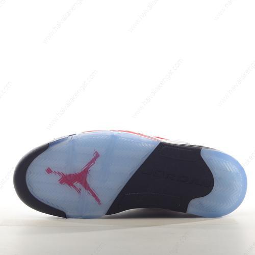 Nike Air Jordan 5 Retro Herren/Damen Kengät ‘Valkoinen Punainen Musta Hopea’ 440890-102