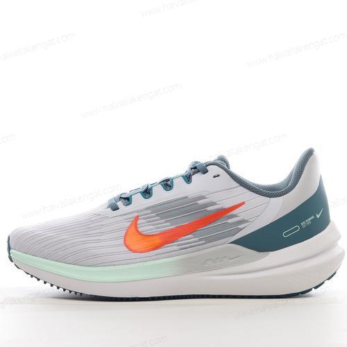 Nike Air Zoom Winflo 9 Herren/Damen Kengät ‘Harmaa Oranssi Valkoinen Vihreä’