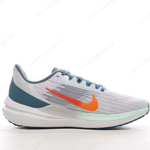 Nike Air Zoom Winflo 9 Herren/Damen Kengät ‘Harmaa Oranssi Valkoinen Vihreä’