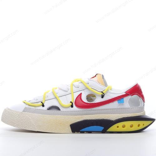 Nike Blazer Low x Off-White Herren/Damen Kengät ‘Valkoinen Punainen’ DH7863-100
